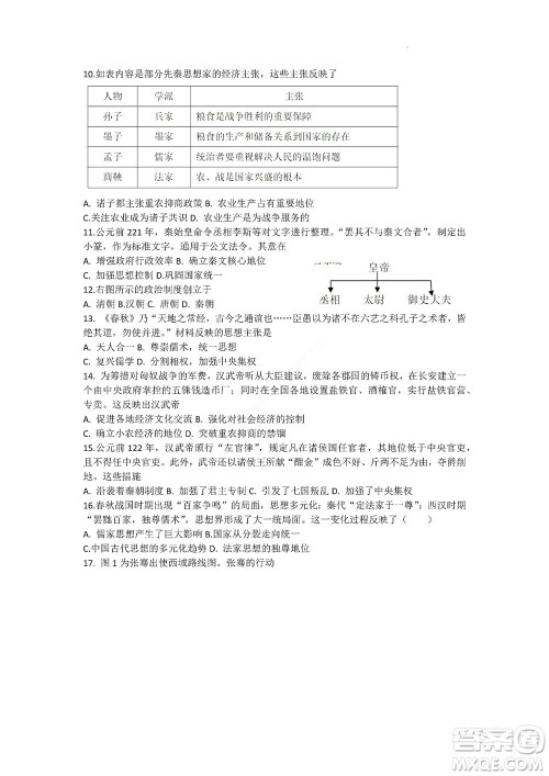 2022年山东省学情空间区域教研共同体高一10月份联考历史试题及答案
