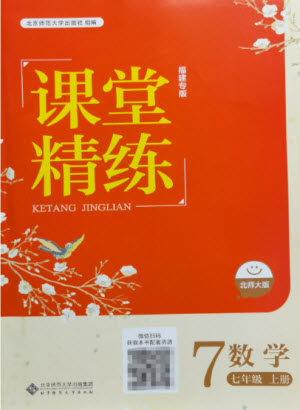 北京师范大学出版社2022秋课堂精练数学七年级上册北师大版福建专版答案