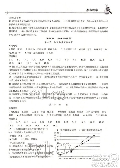 湖北教育出版社2022秋长江作业本同步练习册生物学八年级上册人教版答案 湖北教育出版社2022秋长江作业本同步练习册生物学八年级上册人教版答案