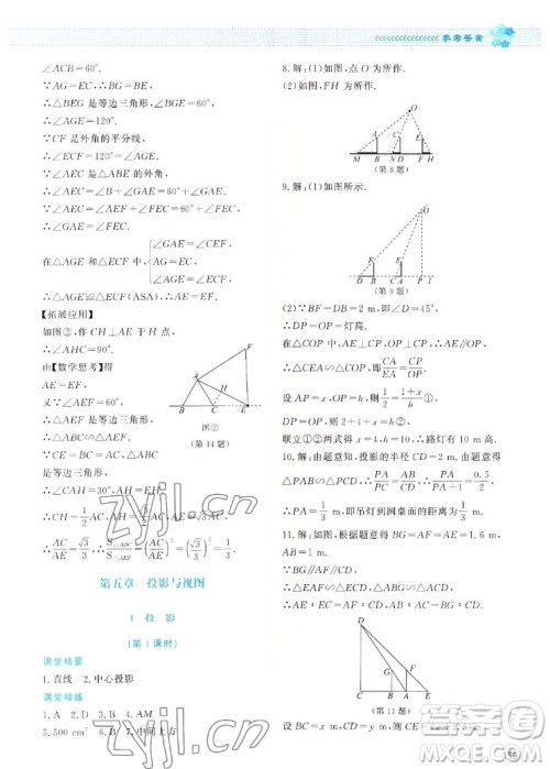 北京师范大学出版社2022秋课堂精练数学九年级上册北师大版四川专版答案