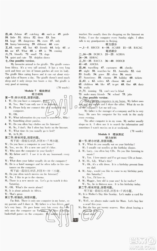 延边人民出版社2022励耘书业励耘新同步七年级上册英语外研版A本参考答案 延边人民出版社2022励耘书业励耘新同步七年级上册英语外研版A本参考答案