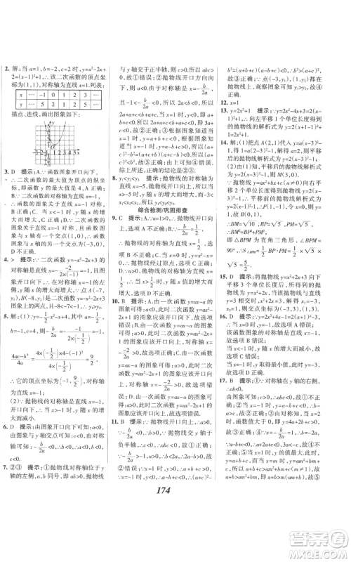 河北美术出版社2022全优课堂考点集训与满分备考九年级上册数学人教版参考答案