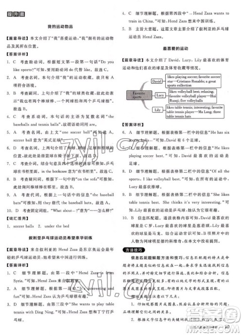 阳光出版社2022秋练就优等生英语七年级上册RJ人教版答案