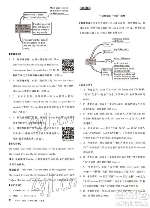 阳光出版社2022秋练就优等生英语八年级上册RJ人教版答案