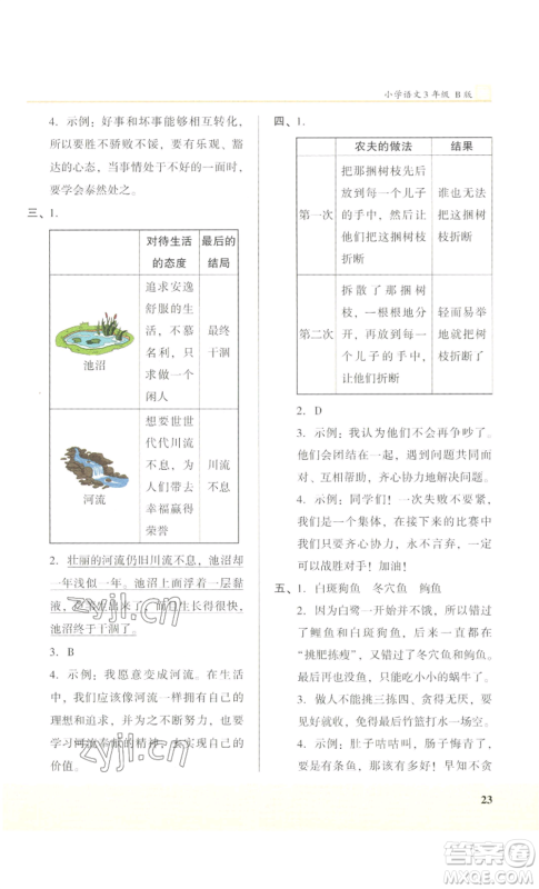 江苏凤凰美术出版社2022木头马阅读力测评三年级语文人教版B版大武汉专版参考答案 江苏凤凰美术出版社2022木头马阅读力测评三年级语文人教版B版大武汉专版参考答案