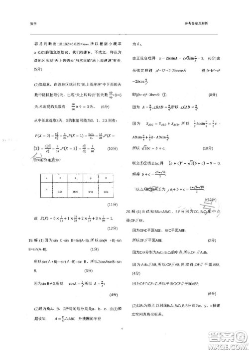 衡水金卷2023届高三年级10月份大联考数学试题答案