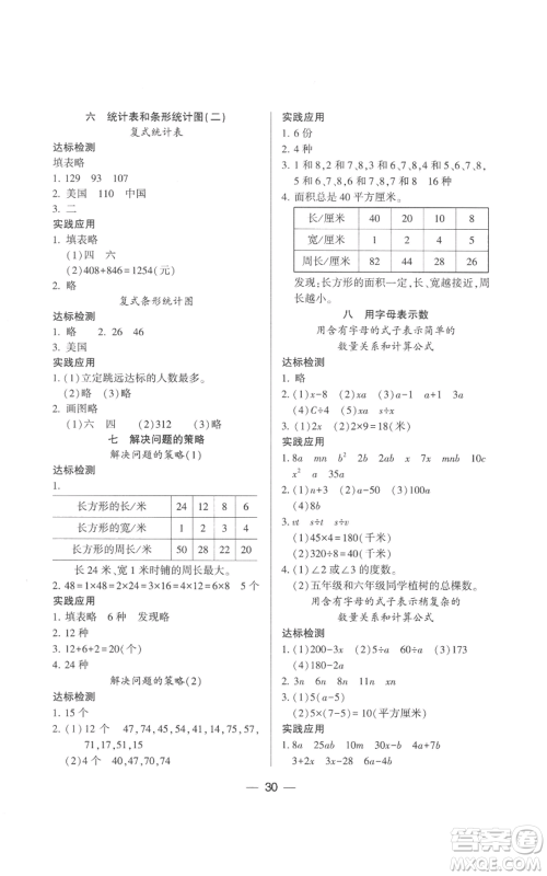 希望出版社2022新课标两导两练高效学案五年级上册数学苏教版参考答案