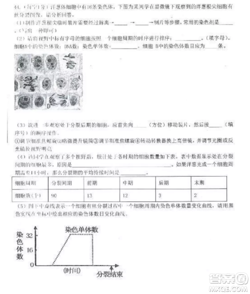 2022-2023齐齐哈尔市八校联合体高三上学期生物期中试卷答案