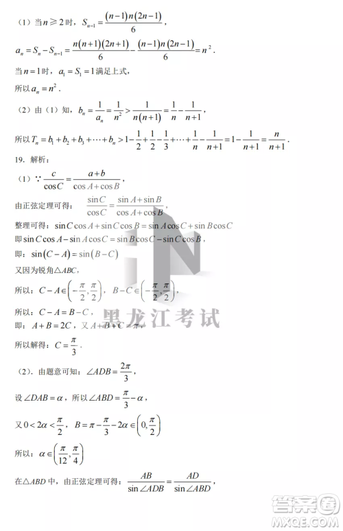 2022-2023齐齐哈尔市八校联合体高三上学期数学期中试卷答案