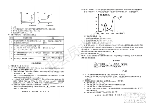 浙江省A9协作体2022学年第一学期期中联考高二化学试题答案