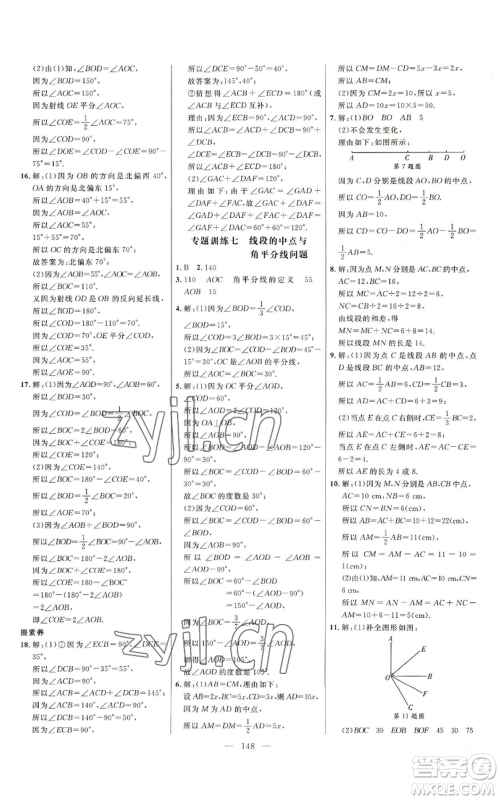 延边大学出版社2022细解巧练七年级上册数学人教版参考答案