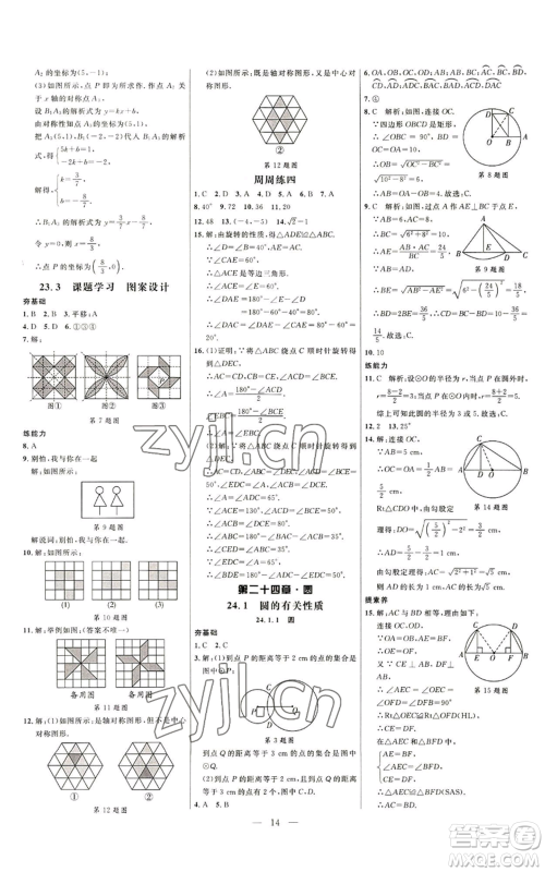 延边大学出版社2022细解巧练九年级上册数学人教版参考答案 延边大学出版社2022细解巧练九年级上册数学人教版参考答案