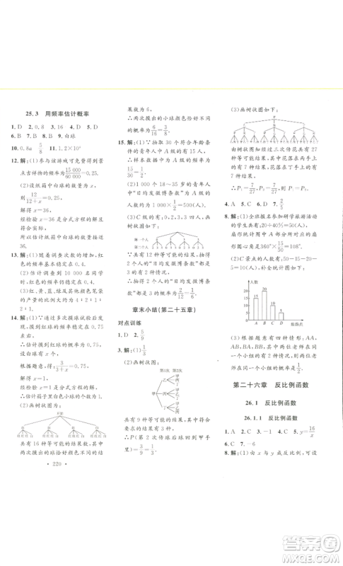 安徽人民出版社2022思路教练同步课时作业九年级数学人教版参考答案 安徽人民出版社2022思路教练同步课时作业九年级数学人教版参考答案