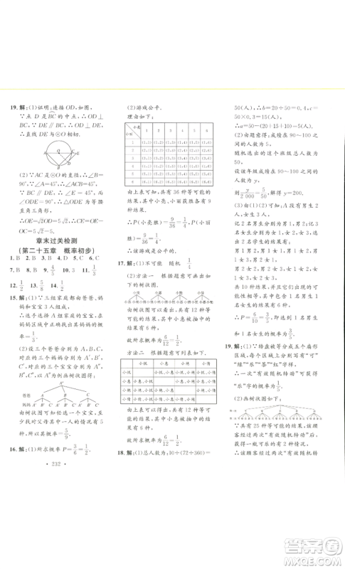 安徽人民出版社2022思路教练同步课时作业九年级数学人教版参考答案 安徽人民出版社2022思路教练同步课时作业九年级数学人教版参考答案