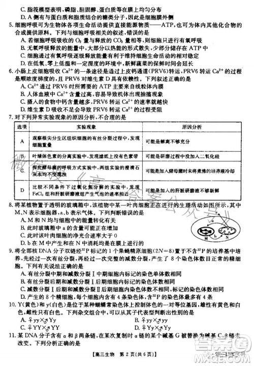 山东2023届高三金太阳11月联考23139C生物试卷答案