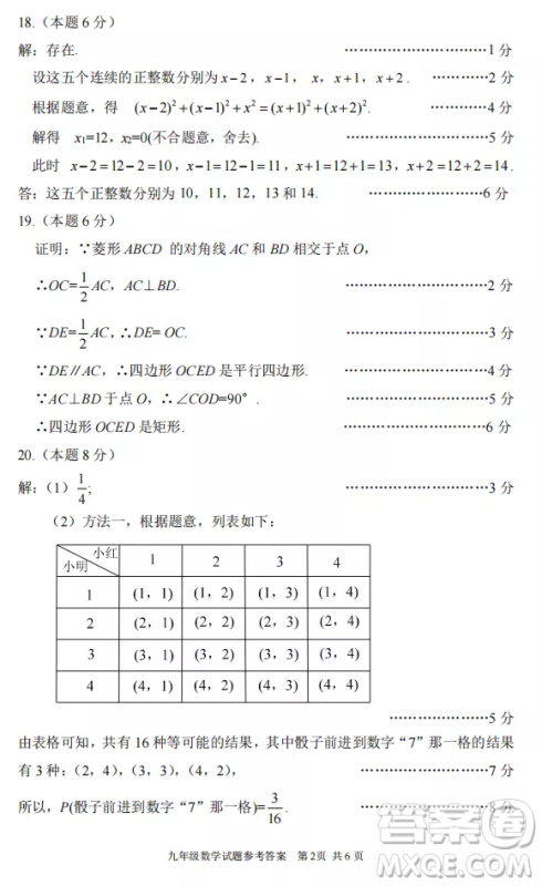 太原市2022-2023学年第一学期九年级期中质量检测数学试卷答案