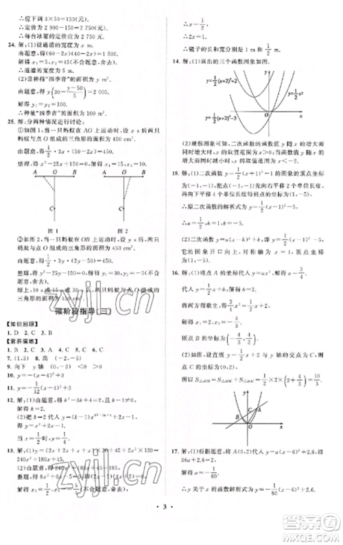 山东教育出版社2022初中同步练习册分层卷九年级数学上册人教版参考答案