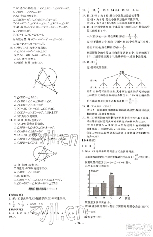 山东教育出版社2022初中同步练习册分层卷九年级数学上册人教版参考答案