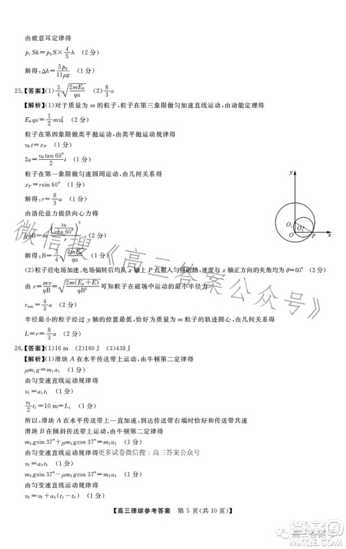 2022-2023学年金科大联考高三12月质量检测理科综合试卷答案 2022-2023学年金科大联考高三12月质量检测理科综合试卷答案