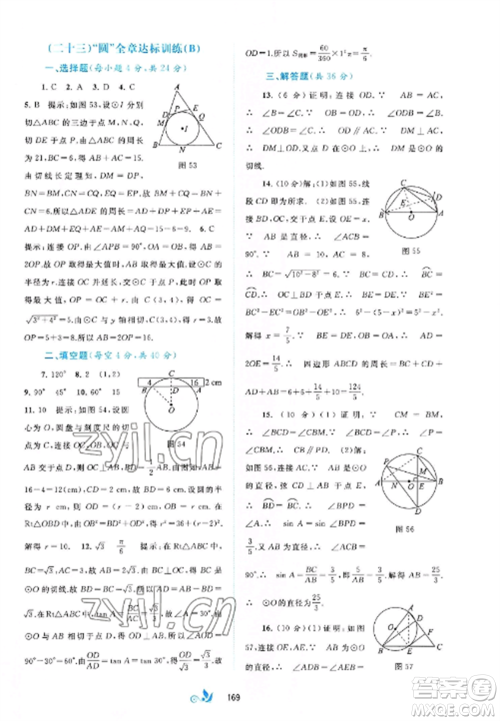 广西师范大学出版社2022新课程学习与测评单元双测九年级数学全册沪科版C版参考答案