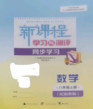 广西教育出版社2022新课程学习与测评同步学习八年级数学上册湘教版参考答案