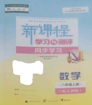 广西教育出版社2022新课程学习与测评同步学习八年级数学上册人教版参考答案