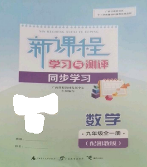 广西教育出版社2022新课程学习与测评同步学习九年级数学全册湘教版参考答案 广西教育出版社2022新课程学习与测评同步学习九年级数学全册湘教版参考答案
