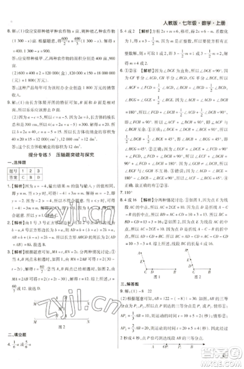 北方妇女儿童出版社2022期末考试必刷卷七年级数学上册人教版河南专版参考答案 北方妇女儿童出版社2022期末考试必刷卷七年级数学上册人教版河南专版参考答案