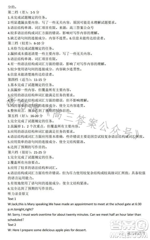 2022-2023学年高三top二十名校调研模拟卷二英语试卷答案 2022-2023学年高三top二十名校调研模拟卷二英语试卷答案