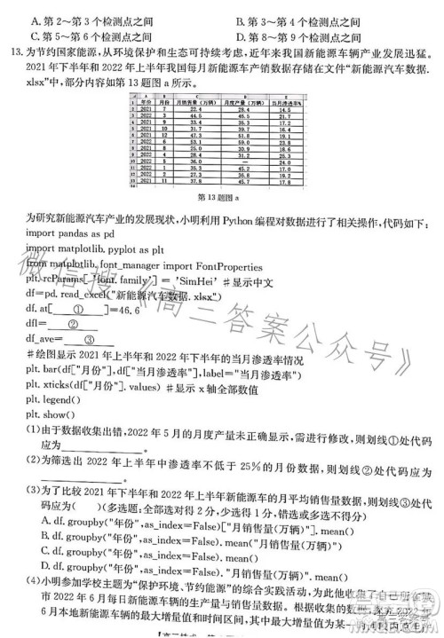 浙里卷天下2022-2023学年高三百校联考12月测试技术试卷答案