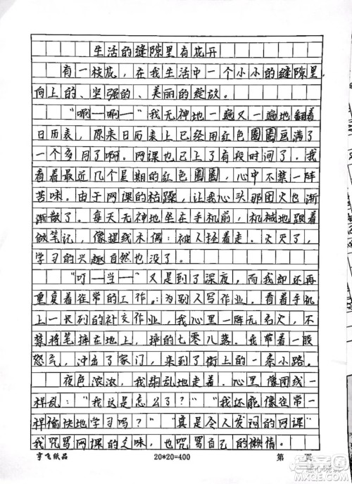 生活的缝隙里有花开作文600字 关于生活的缝隙里有花开的作文600字