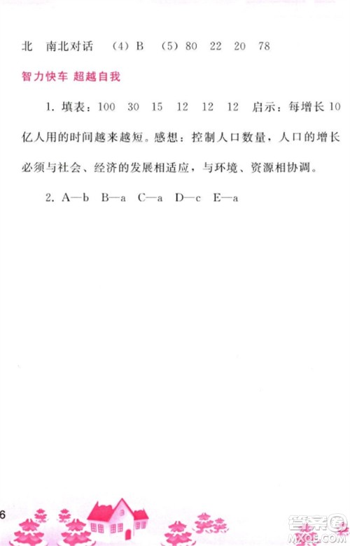 人民教育出版社2023寒假作业七年级地理全册人教版参考答案 人民教育出版社2023寒假作业七年级地理全册人教版参考答案