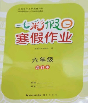 崇文书局2023七彩假日快乐假期寒假作业六年级合订本人教版参考答案