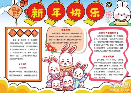 2023兔年手抄报图片大全 关于2023兔年手抄报的图片整理