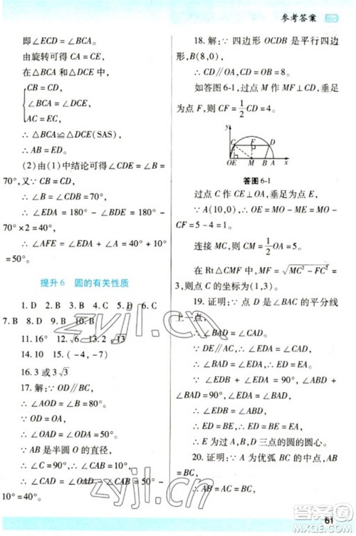 陕西师范大学出版总社2023寒假作业与生活九年级数学人教版参考答案