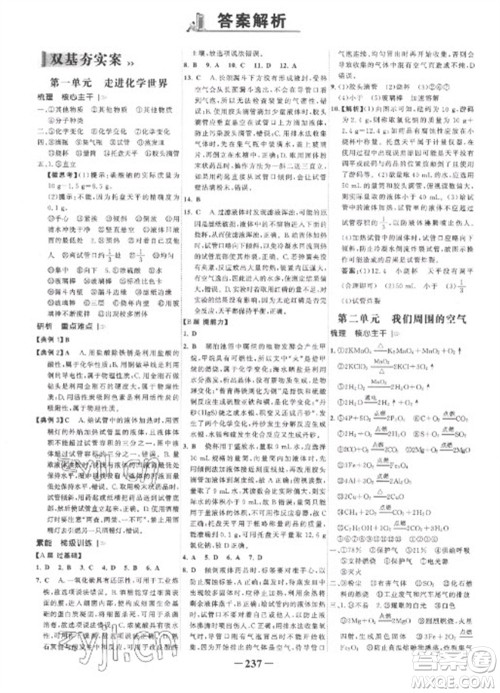 未来出版社2023世纪金榜初中全程复习方略九年级化学人教版参考答案