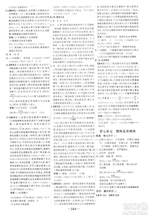 未来出版社2023世纪金榜初中全程复习方略九年级化学人教版参考答案