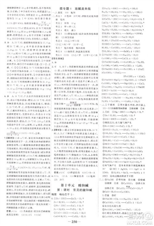 未来出版社2023世纪金榜初中全程复习方略九年级化学人教版参考答案