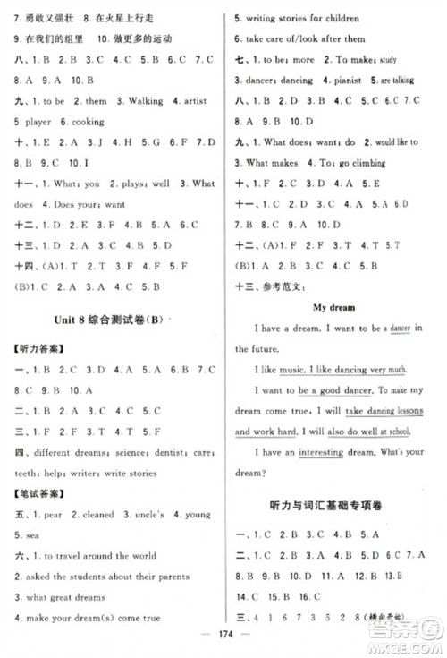 宁夏人民教育出版社2023学霸提优大试卷六年级下册英语江苏国标版参考答案