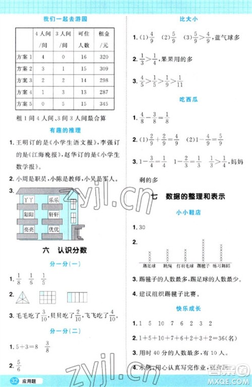 江西教育出版社2023阳光同学计算小达人三年级下册数学北师大版参考答案