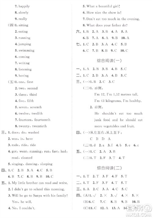 西安出版社2023春季53全优卷六年级下册英语人教PEP版参考答案 西安出版社2023春季53全优卷六年级下册英语人教PEP版参考答案