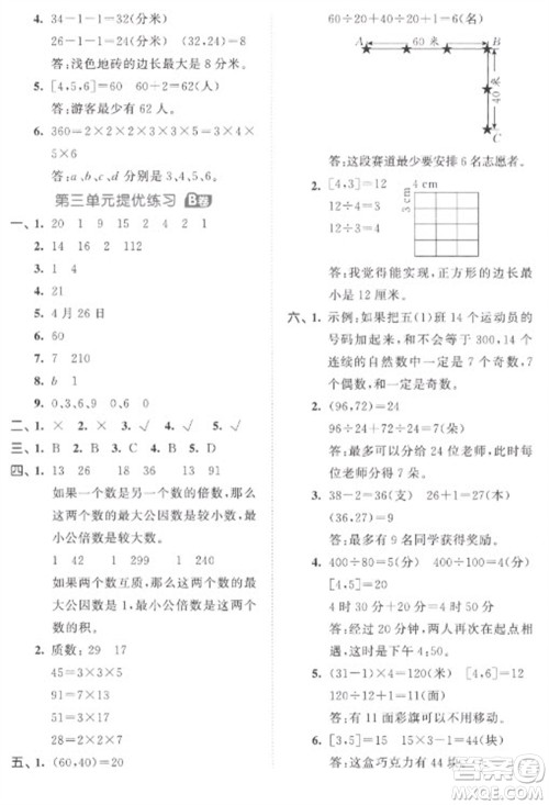 西安出版社2023春季53全优卷五年级下册数学苏教版参考答案 西安出版社2023春季53全优卷五年级下册数学苏教版参考答案
