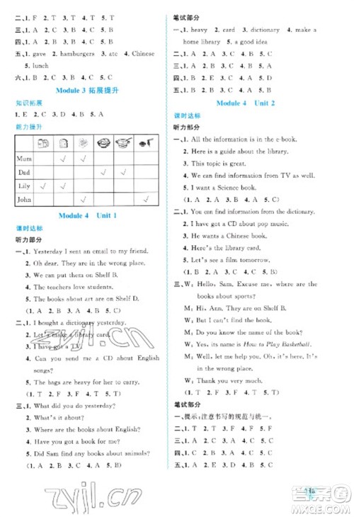 广西教育出版社2023新课程学习与测评同步学习五年级下册英语外研版参考答案 广西教育出版社2023新课程学习与测评同步学习五年级下册英语外研版参考答案