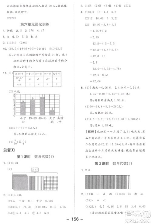 开明出版社2023全品学练考四年级下册数学北师大版参考答案