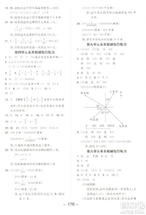 开明出版社2023全品学练考六年级下册数学苏教版参考答案 开明出版社2023全品学练考六年级下册数学苏教版参考答案