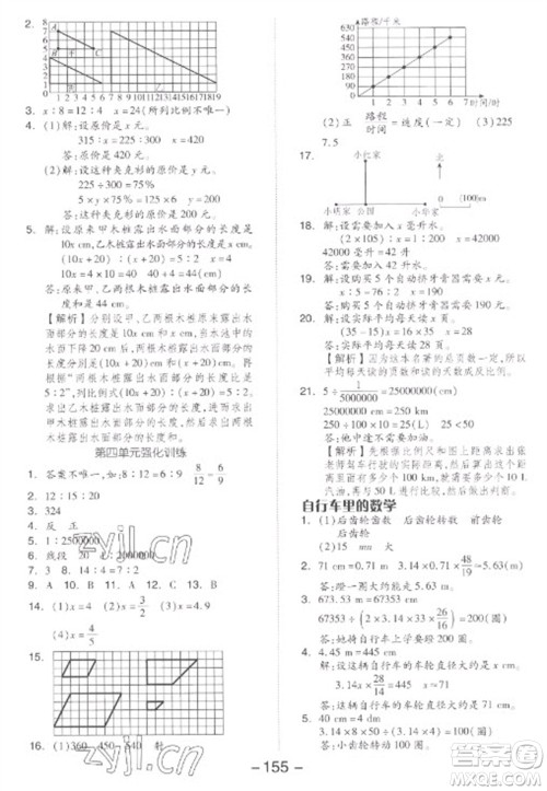 开明出版社2023全品学练考六年级下册数学人教版参考答案