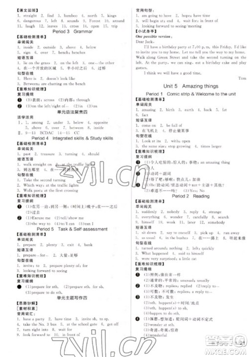 阳光出版社2023全品学练考七年级下册英语译林牛津版徐州专版参考答案