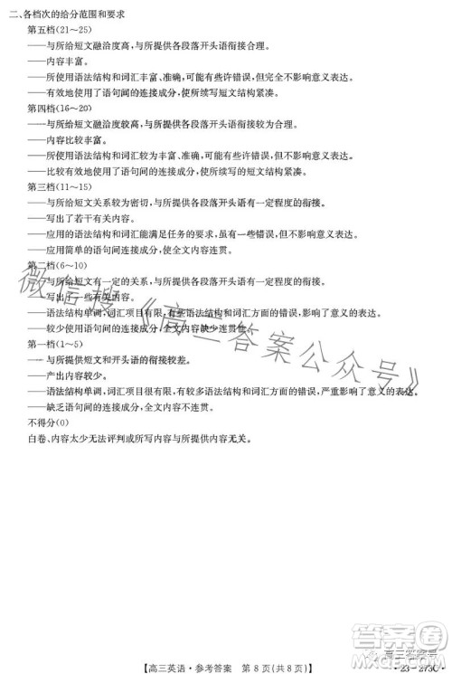 2023湖南金太阳联考23273C高三英语试卷答案
