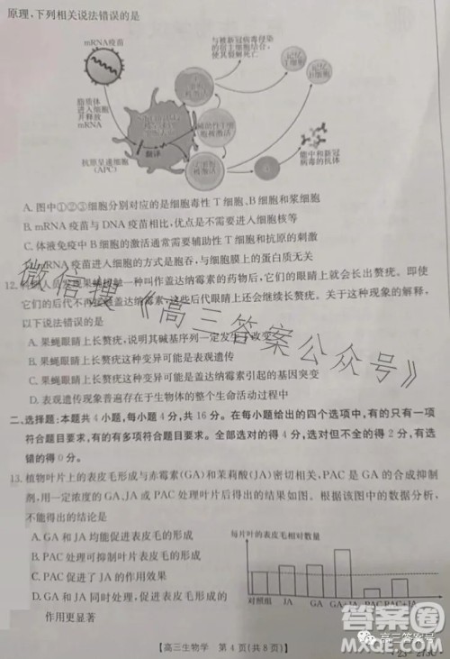 2023湖南金太阳联考23273C高三生物试卷答案 2023湖南金太阳联考23273C高三生物试卷答案