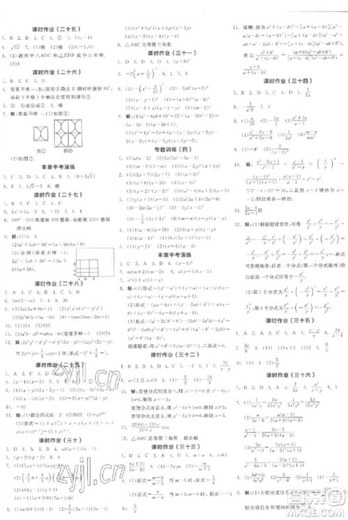 阳光出版社2023全品学练考八年级下册数学北师大版参考答案